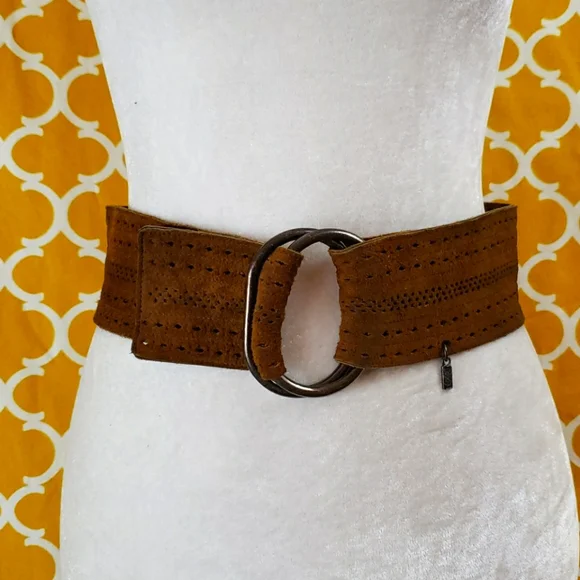 Vintage Brown Suede Yves Saint Laurent Belt (M) Yves Saint Laurent Brown Suede Wide Waist Belt M main image 4